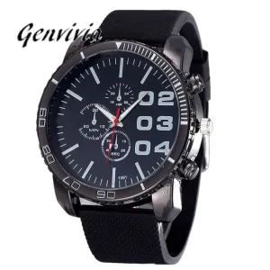 GENVIVIA Stylish Big Dial Silicone  Wrist Watch