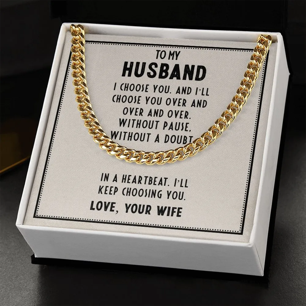 Gift for Husband Cuban Link Chain Christmas Gift Birthday Gift for Him