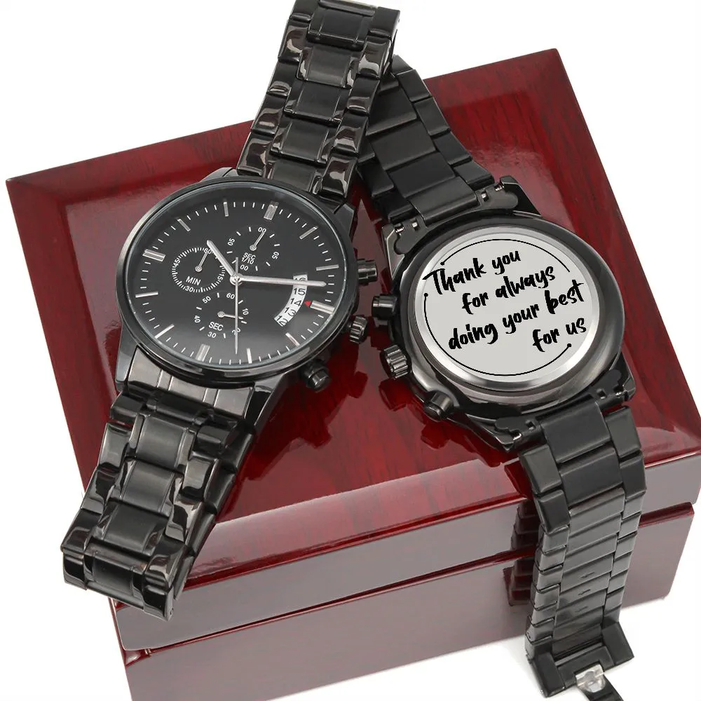 Gifts for Dad, Waterproof Watch Christmas Gifts Thank you for Always doing your best