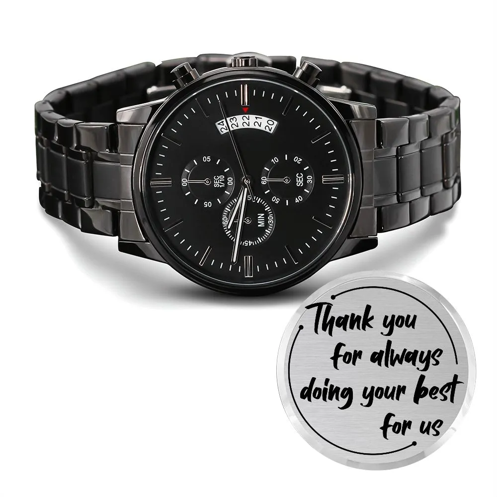 Gifts for Dad, Waterproof Watch Christmas Gifts Thank you for Always doing your best