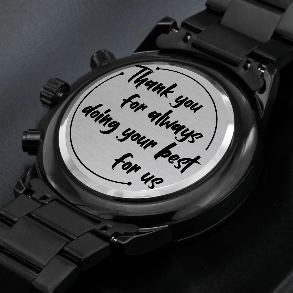 Gifts for Dad, Waterproof Watch Christmas Gifts Thank you for Always doing your best