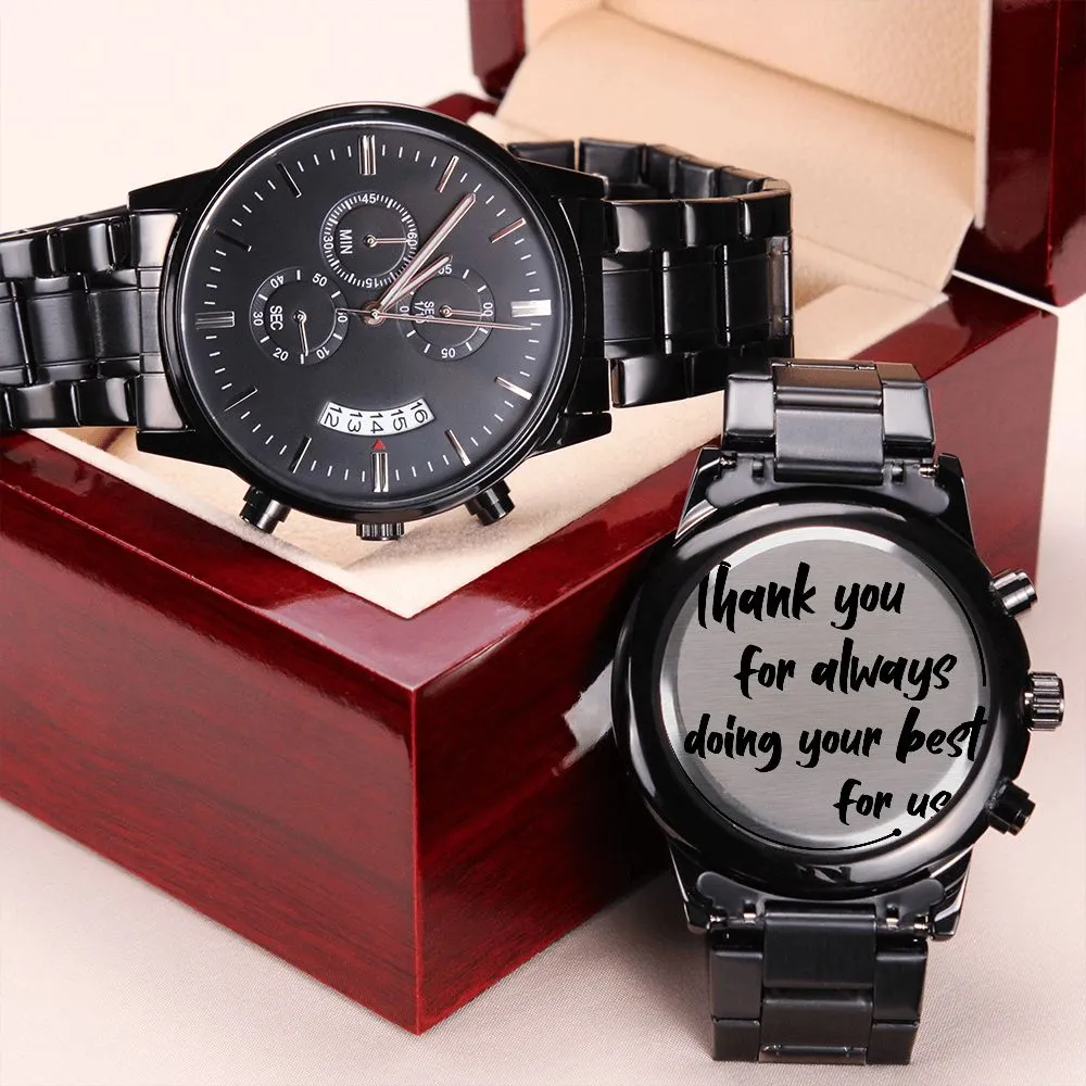 Gifts for Dad, Waterproof Watch Christmas Gifts Thank you for Always doing your best