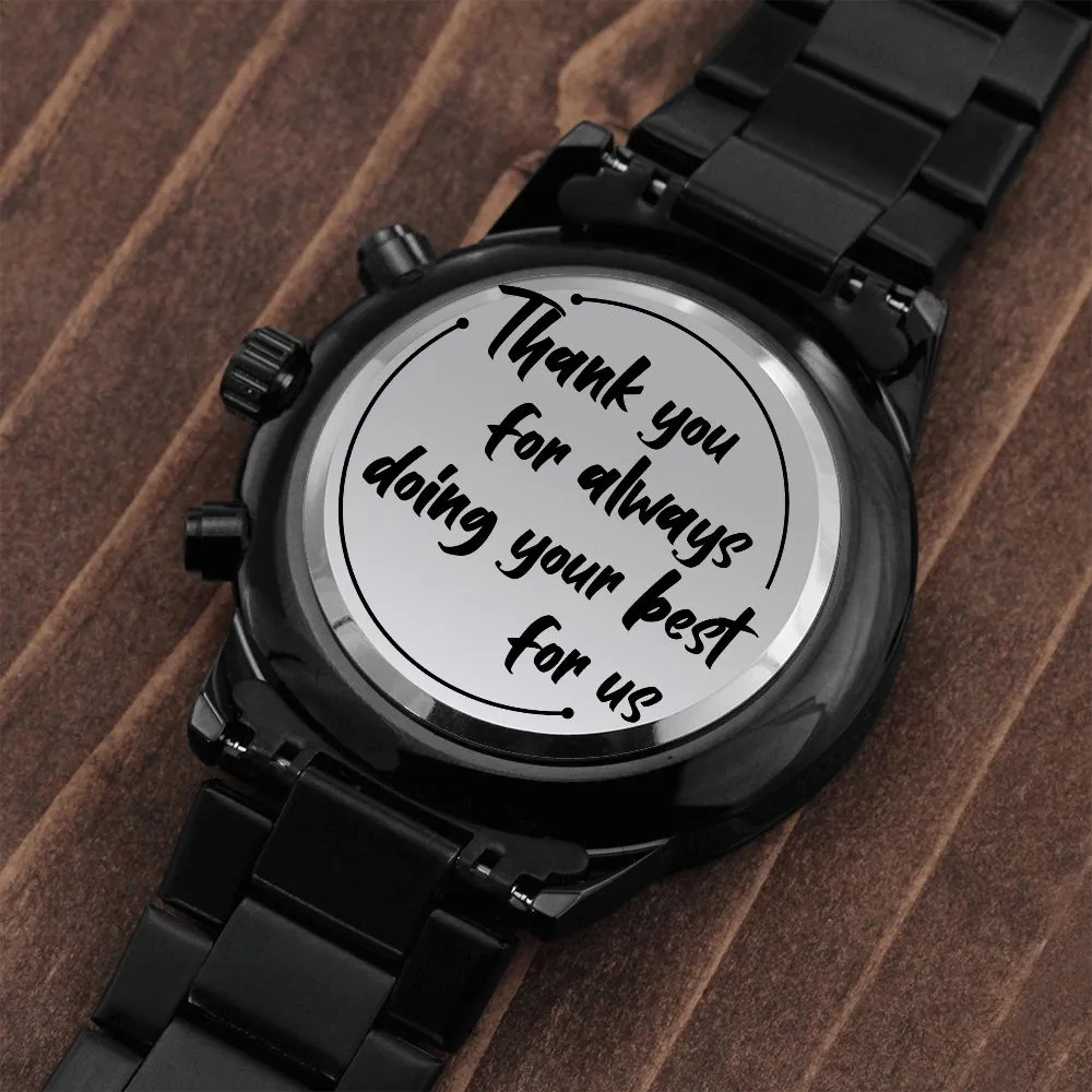 Gifts for Dad, Waterproof Watch Christmas Gifts Thank you for Always doing your best