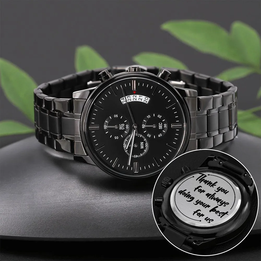 Gifts for Dad, Waterproof Watch Christmas Gifts Thank you for Always doing your best