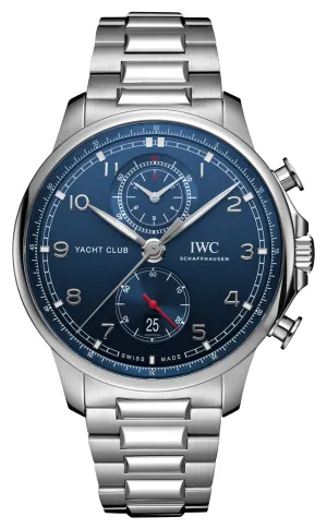 IWC Portugieser Yacht Club Automatic Flyback Chronograph Stainless Steel Blue Dial Date Mens Watch IW390701