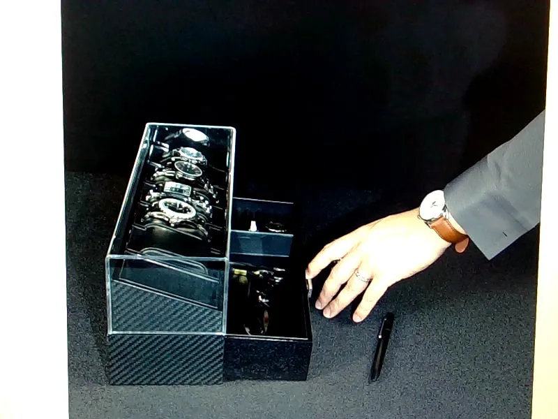 Kamier Carbon Fiber Watch Box Organizer with 6 Slots