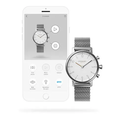 Kronaby Nord 38mm Hybrid Smartwatch - White, Steel