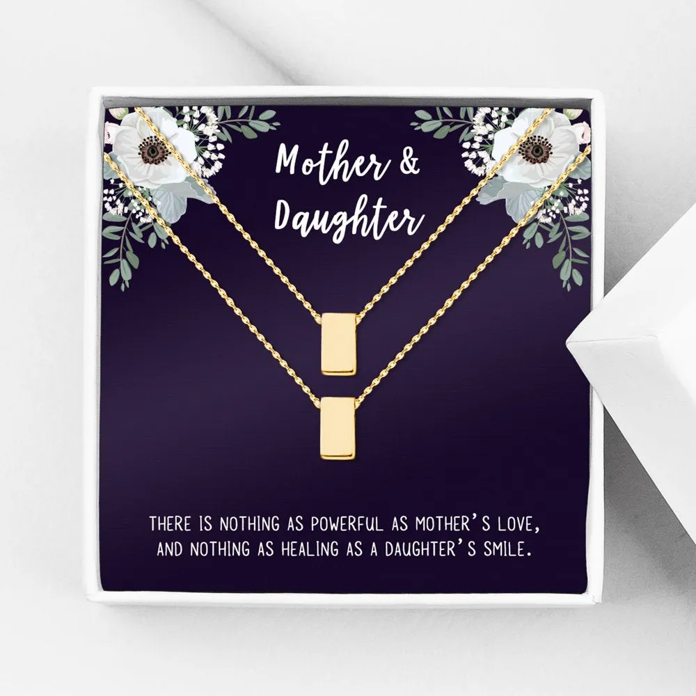 Matching Infinity Card Necklace, Matching Mother's Day Gift for Her, Mom and Daughter Jewelry, Mom and Daughter Infinity Ring Necklaces [Gold Infinity Ring, No-Personalized Card]