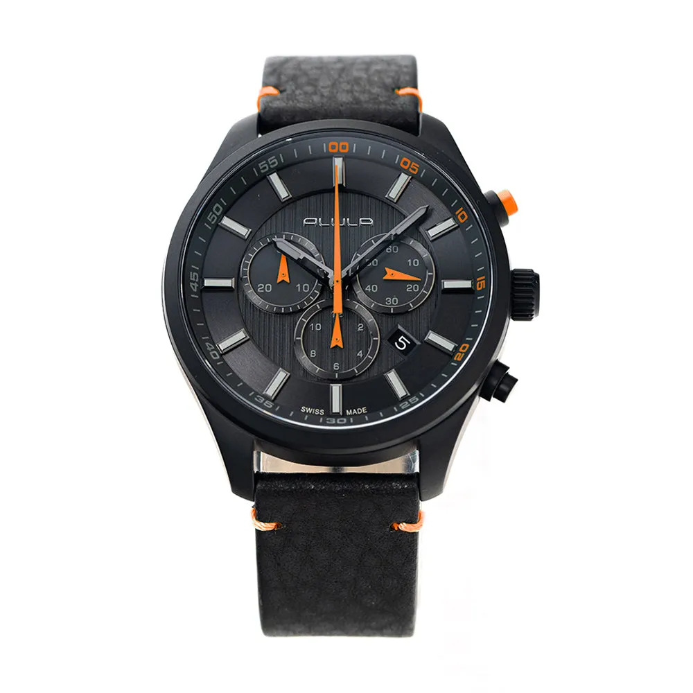 Men Black Fabric 43mm Watch