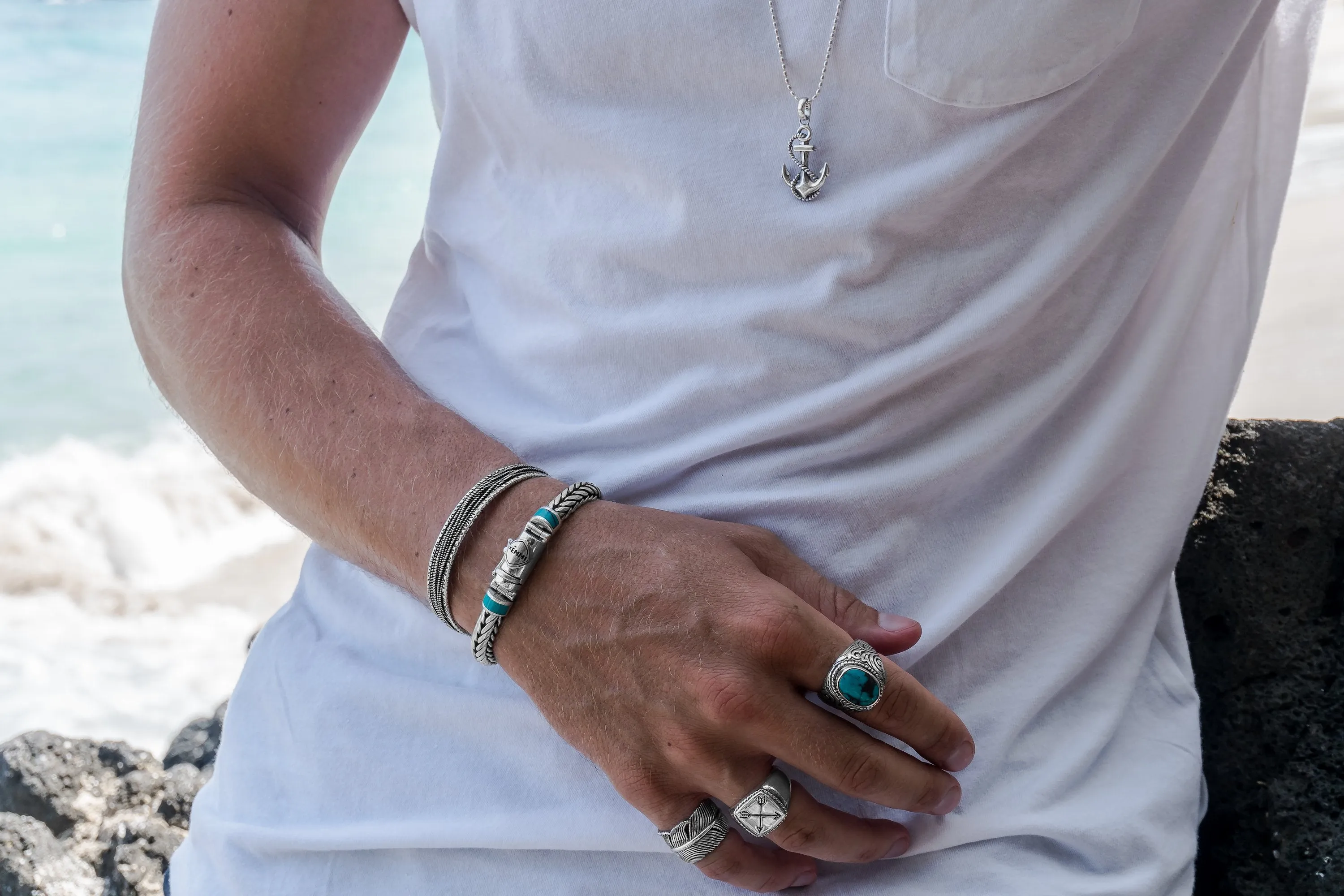 Men's Silver Rugged Cuff