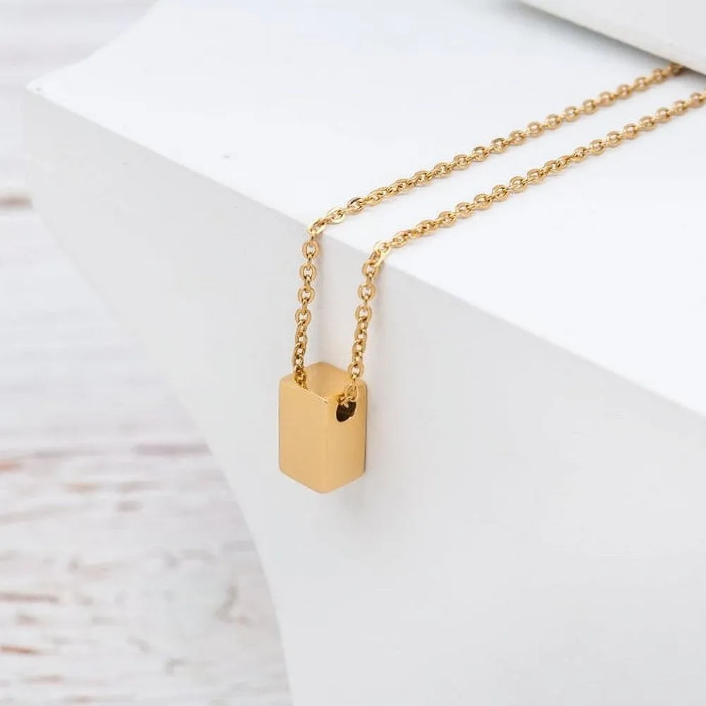 Mom Gifts, Cube Necklace for Mother & Daughter, Necklaces for Women, Best Birthday Gift Ideas, Pendant Mother's Jewelry For Her, Mothers Day [Rose Gold Cube, No-Personalized Card]