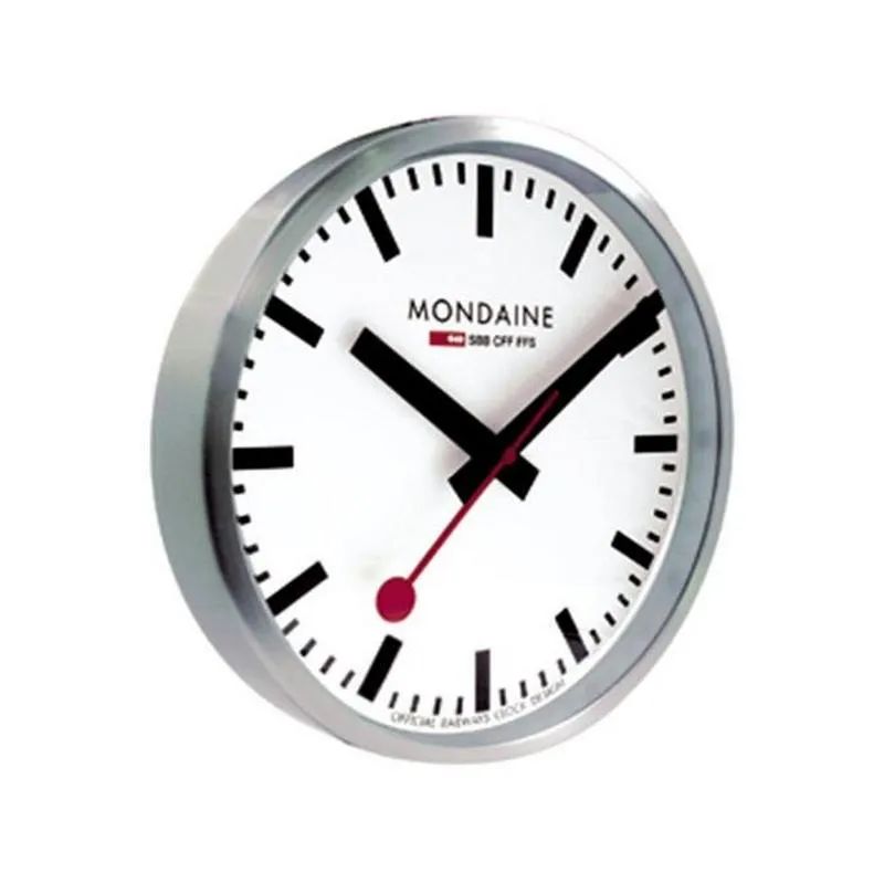 MONDAINE OFFICIAL SWISS RAILWAYS WALL CLOCK 25cm // Silver