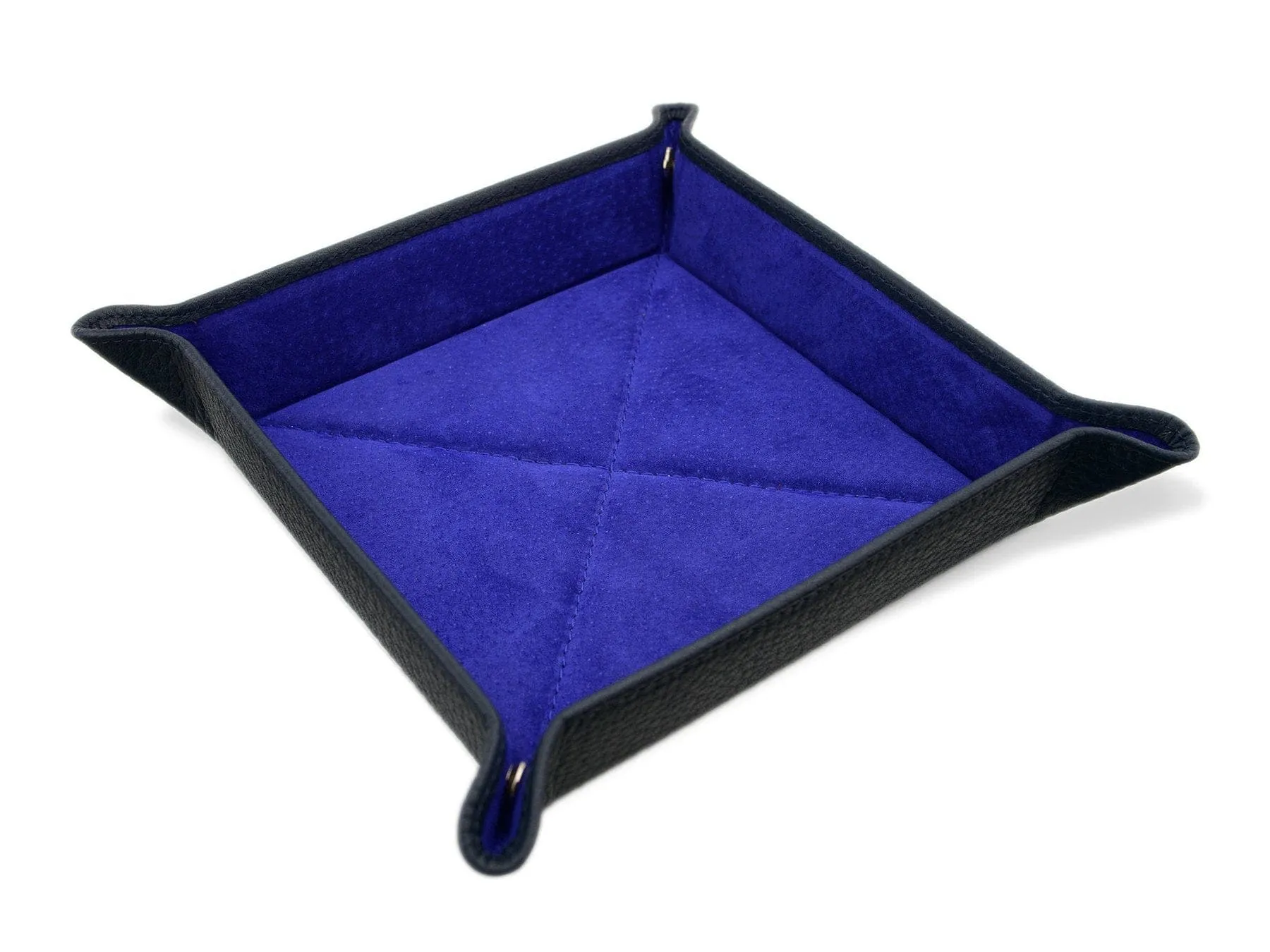 Navy Leather & Purple Suede Small Travel Tray