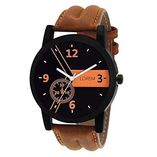 OpenDeal New Designer & Stylish Leather Belt Combo Analogue Watch For Men LR01-02 (Pack Of 2)