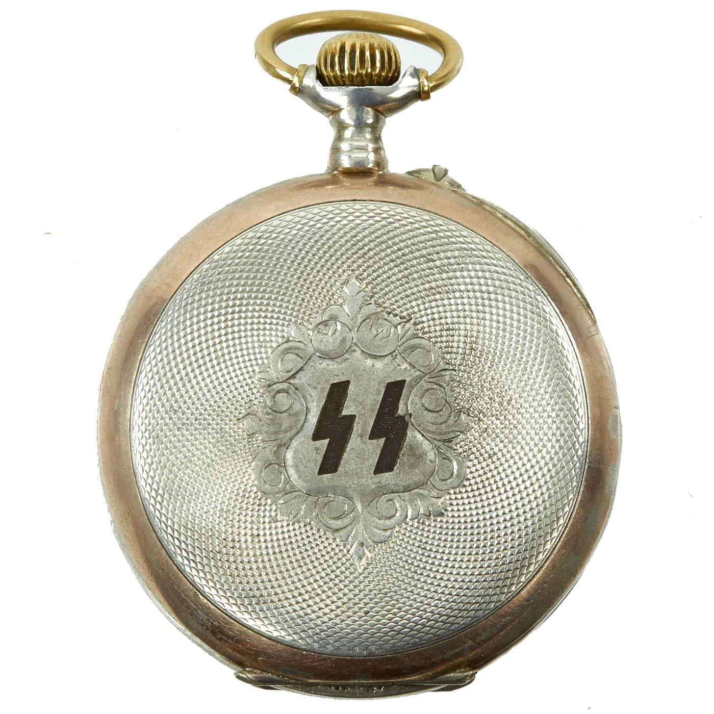 Original German WWII Swiss Pocket Watch by Hertha with SS Marked Back - Fully Functional