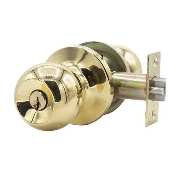 Premium Knob Set - Polished Brass - Entrance - Grade 3 - ( SC1 / KW1 )