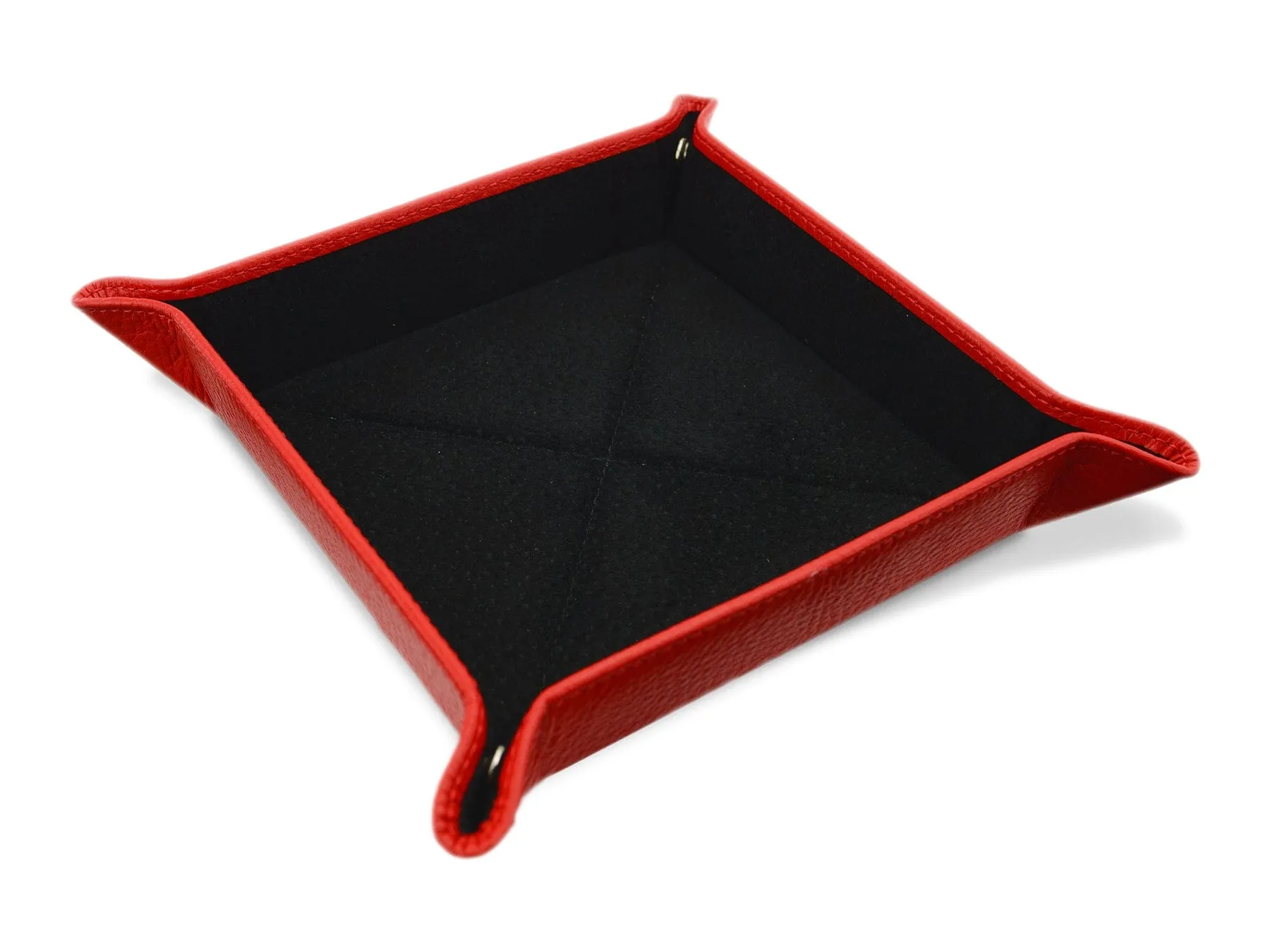 Red Leather & Black Suede Small Travel Tray