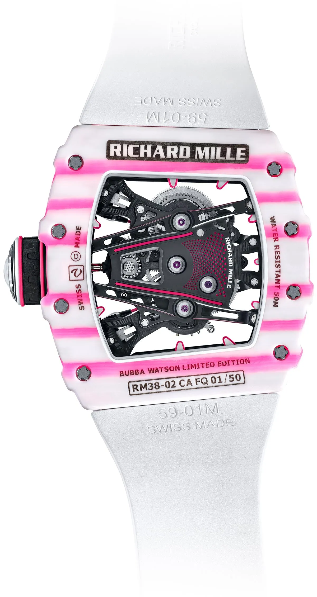 Richard Mille Rm 38-02 Tourbillon Bubba Watson  Pink Tourbillon Watch