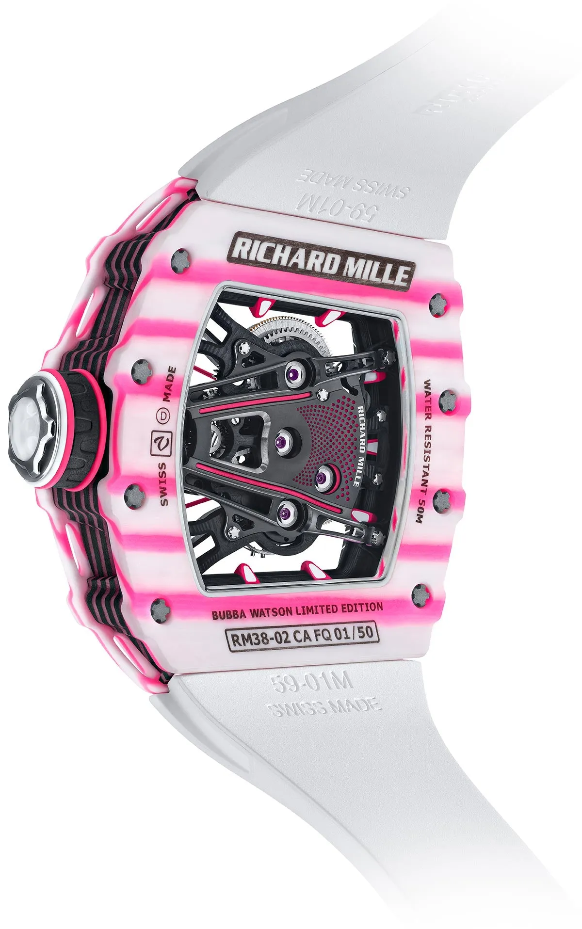 Richard Mille Rm 38-02 Tourbillon Bubba Watson  Pink Tourbillon Watch