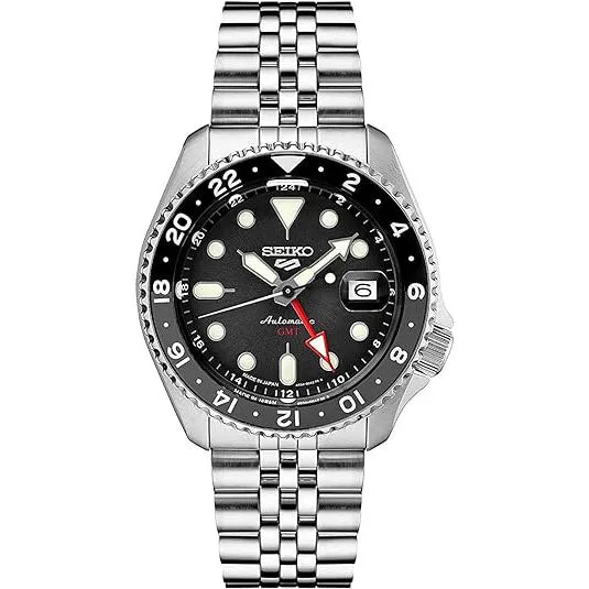 Seiko 5 Sports SKX Sports Style GMT Series Automatic 42.5 mm Black Dial Men's Watch (SSK001)