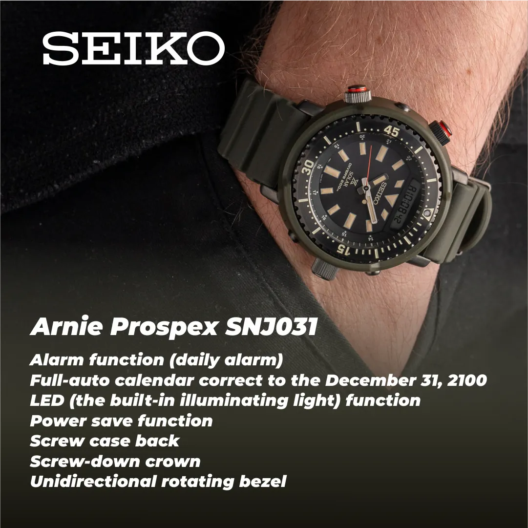 Seiko Arnie Prospex SNJ031 Solar Divers 200m Men's Watch