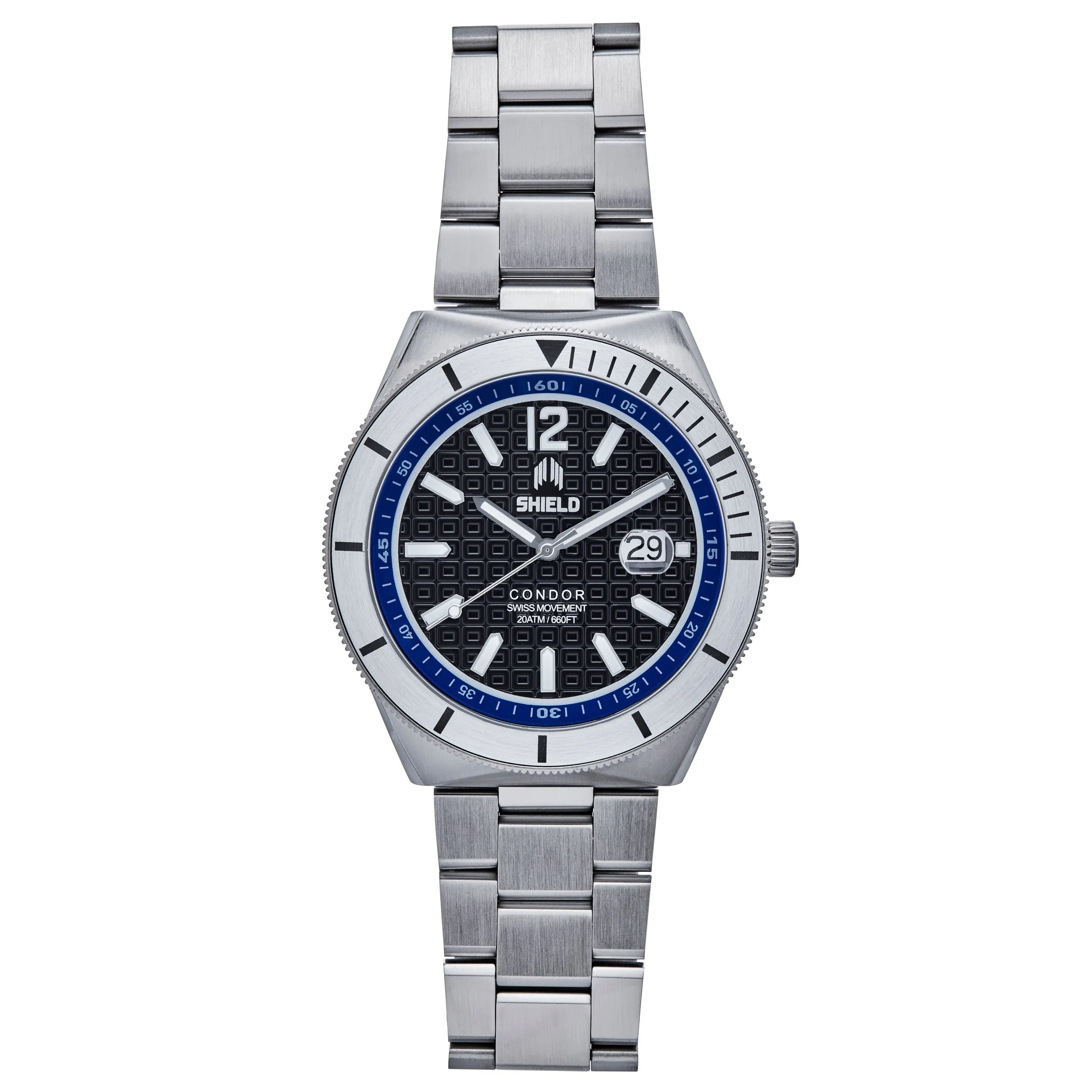 Shield Condor Bracelet Watch w/Date