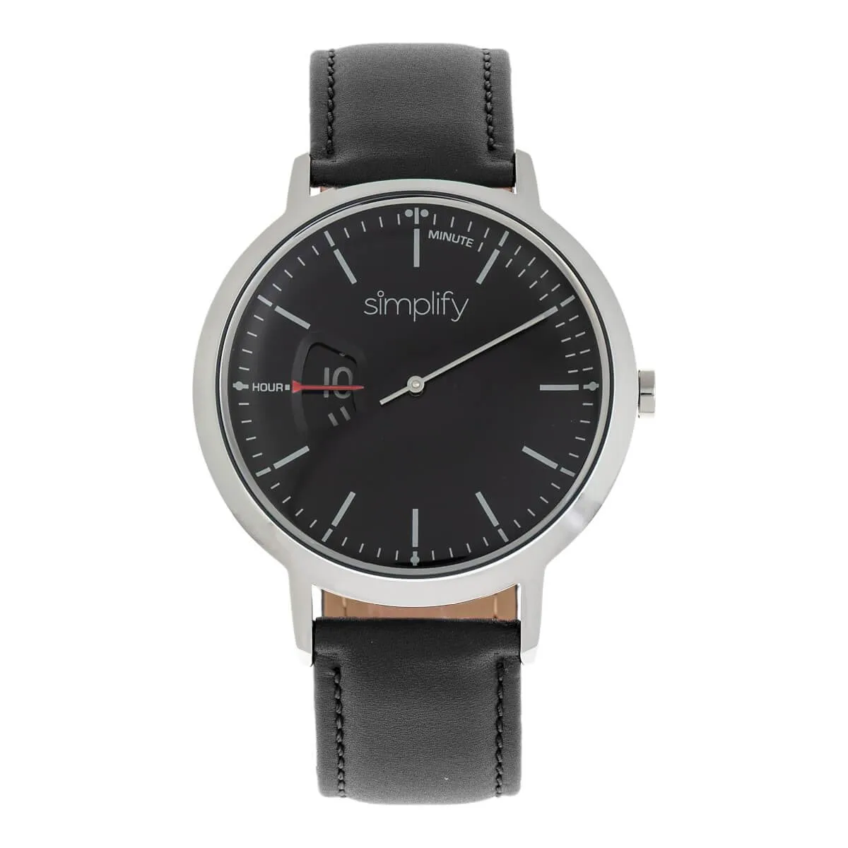 Simplify The 6500 Leather-Band Watch