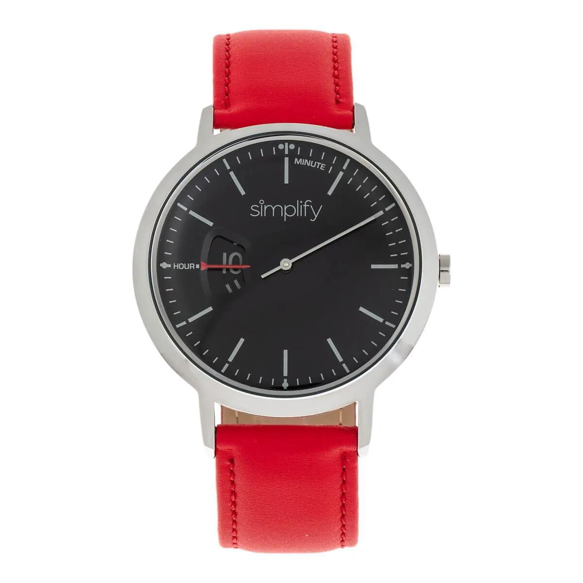 Simplify The 6500 Leather-Band Watch