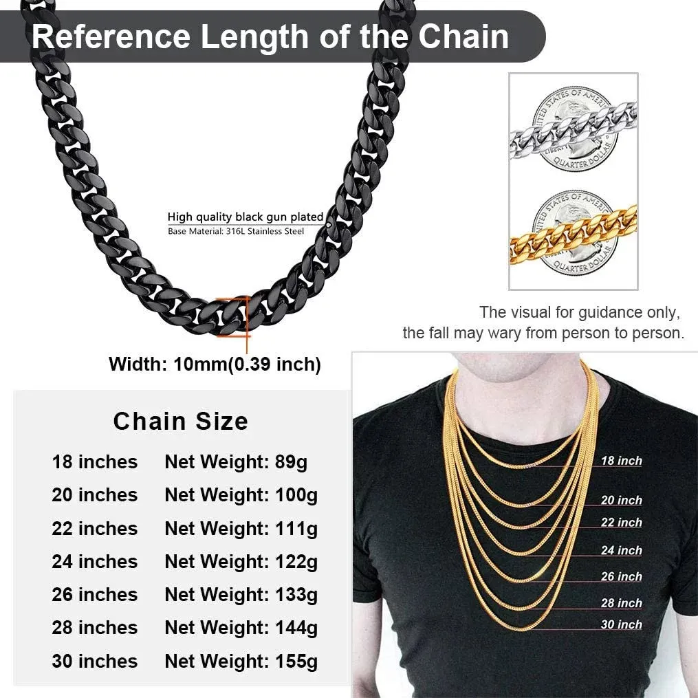 Stainless Steel 24-Inch Cuban Chain Necklace for Men - Perfect Gift for Dad!