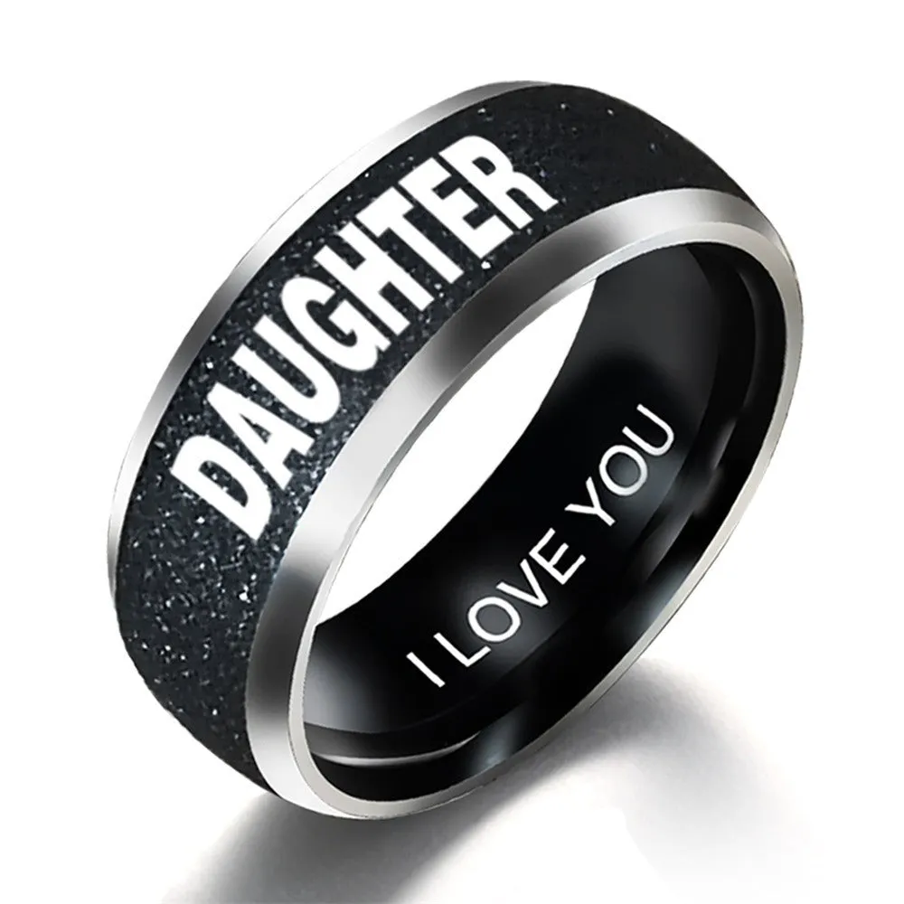 Stainless Steel Couple Family Ring