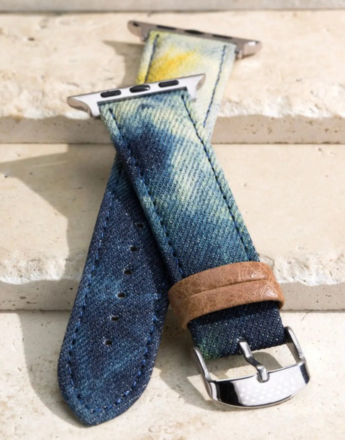 Tie Dyed Denim Apple Watch Band