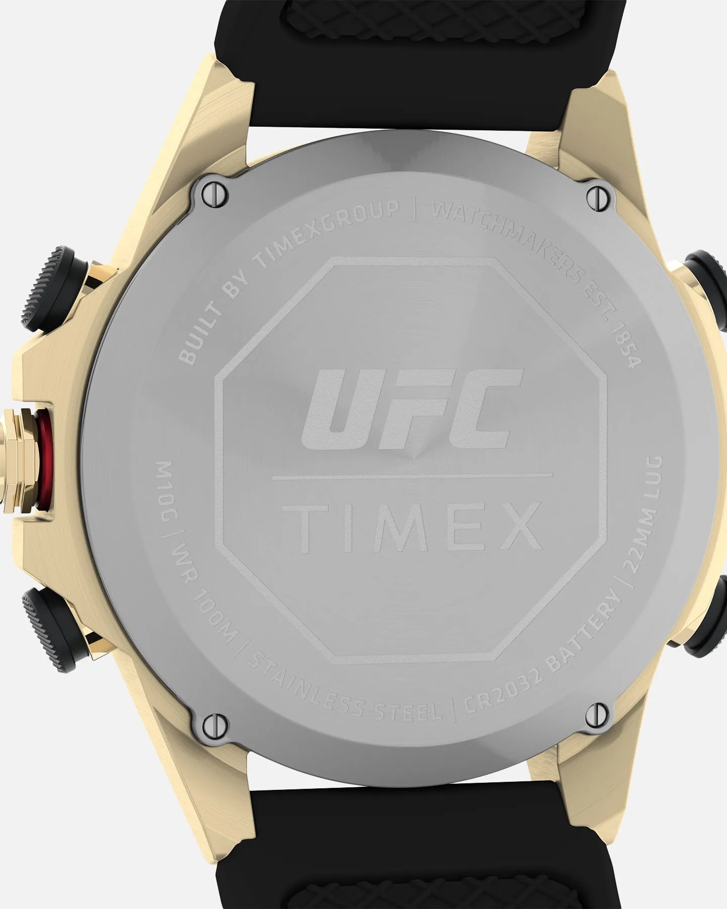 UFC X Timex Watches Kick Silicone Strap Digital Watch Black/Gold/Red