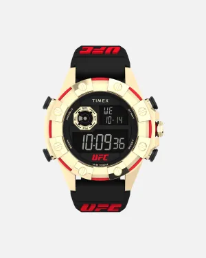 UFC X Timex Watches Kick Silicone Strap Digital Watch Black/Gold/Red