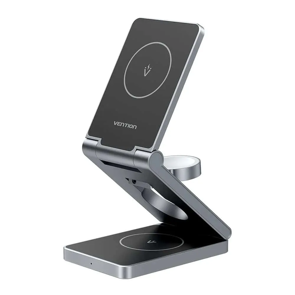 Vention 3-in-1 15W Wireless Charger Stand with MagSafe