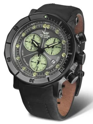 Vostok-Europe LUNOKHOD 2 GRAND CHRONO Mens Black Green Watch 6S30/6204212