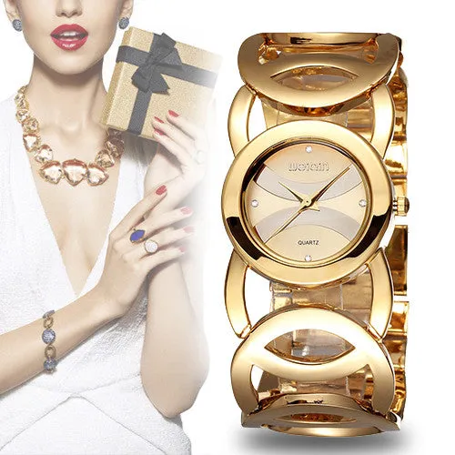 WEIQIN Brand Magic Luxury Rose Gold watch Full stainless steel woman Fashion OL Lady Commercial Watches