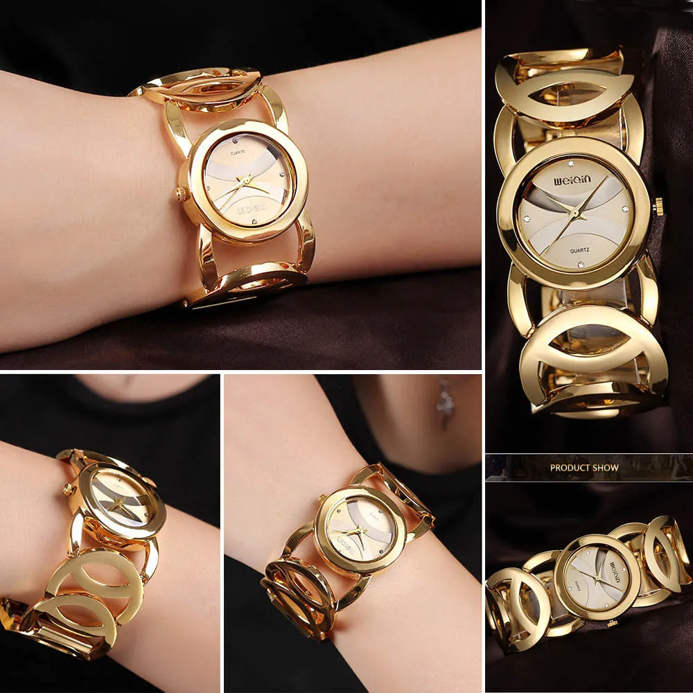 WEIQIN Brand Magic Luxury Rose Gold watch Full stainless steel woman Fashion OL Lady Commercial Watches