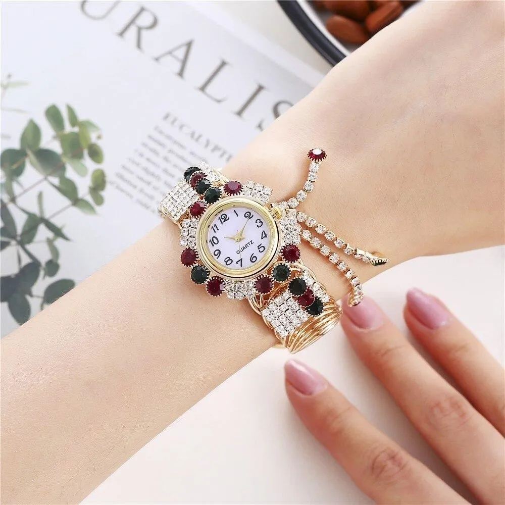 Women Quartz Rhinestone Bracelet Watches