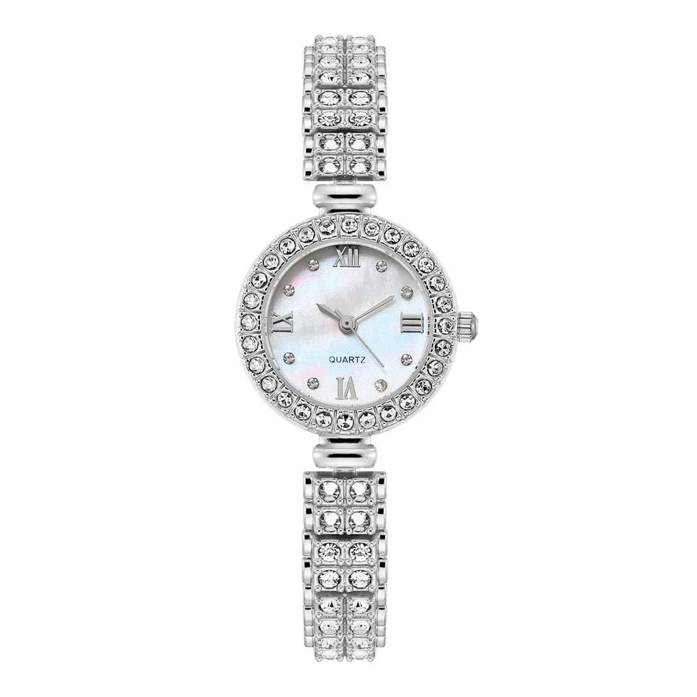 Women Quartz Watches Luxury With Diamonds Rome Shellface Design Watch