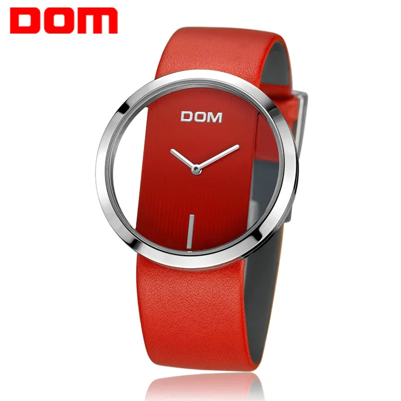 Women Watch DOM Brand luxury Fashion Casual Unique Lady Wrist watches leather quartz waterproof Stylish relogio feminino 205