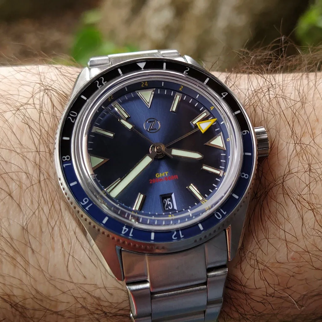 Zelos Horizons GMT v2 - SS Midnight&nbsp;Blue (Swiss&nbsp;ETA&nbsp;2893)