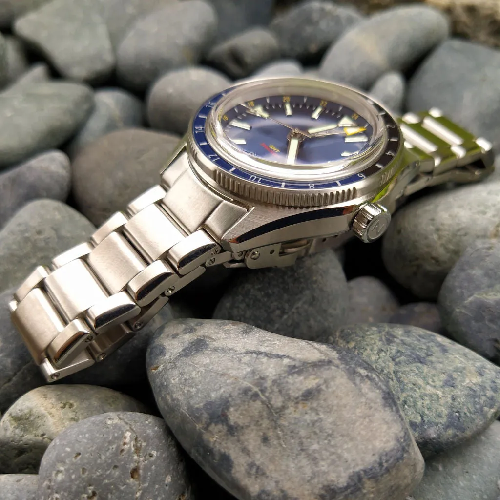 Zelos Horizons GMT v2 - SS Midnight&nbsp;Blue (Swiss&nbsp;ETA&nbsp;2893)