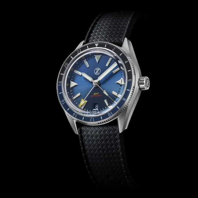 Zelos Horizons GMT v2 - SS Midnight&nbsp;Blue (Swiss&nbsp;ETA&nbsp;2893)