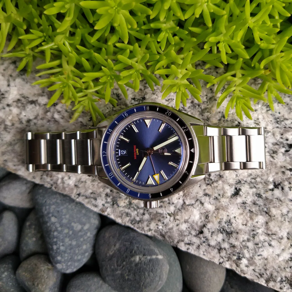 Zelos Horizons GMT v2 - SS Midnight&nbsp;Blue (Swiss&nbsp;ETA&nbsp;2893)