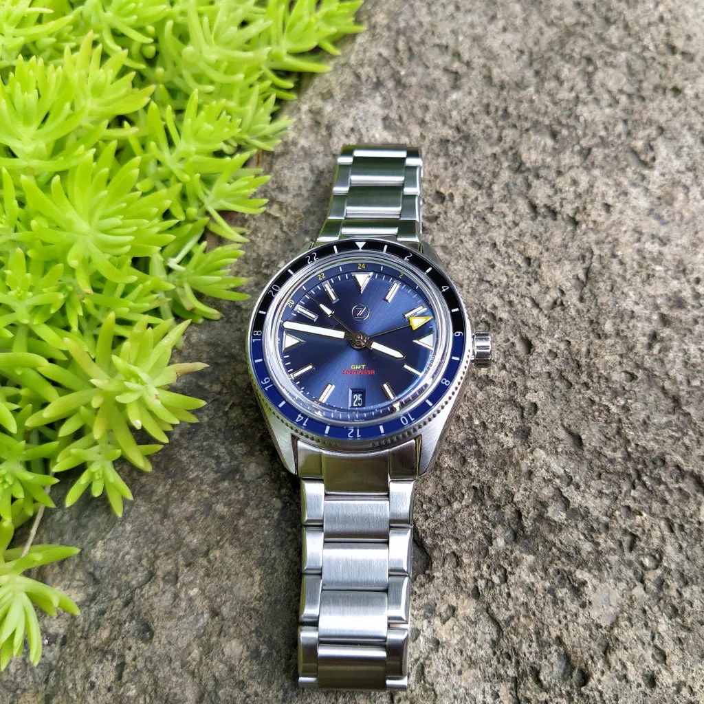 Zelos Horizons GMT v2 - SS Midnight&nbsp;Blue (Swiss&nbsp;ETA&nbsp;2893)